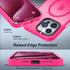 Vooii Strong Magnetic Case for iPhone 15 Pro Max, Slim Shockproof, 13FT Military Grade, Matte Hot Pink, Compatible with