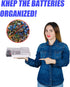 YIHAOSSING 93 Battery Organizer Storage Case with Tester,Clear Lid Battery Storage Organizer,Holds Batteries Battery