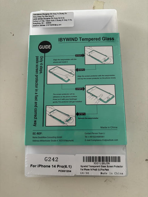 Ibywind Screen Protector for iPhone 14 Pro 6.1", with Metal Camera Lens Protector, No Bubble, Easy to Install
