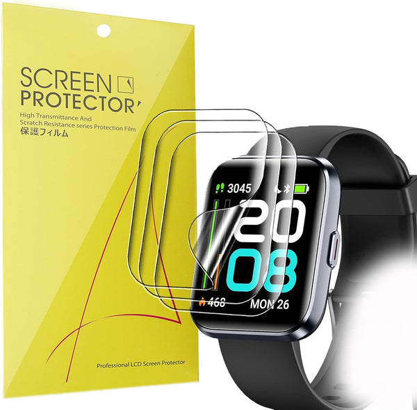 Compatible ID208 Plus Smart Watch Screen Protector, 3 Pack Lamshaw 3D Full Coverage PET Soft Film