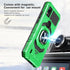 TJS Compatible for Cricket Icon 5 Case, AT&T Motivate 4 Case, with Tempered Glass Screen Protector, Metal Ring Magnetic Support Kickstand Heavy Duty Drop Protection Cover Phone Case (Green)