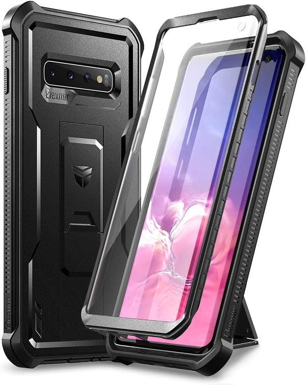 Dexnor for Samsung Galaxy S10 Case, Heavy Duty Military Grade Shockproof Protection with Built-in Screen Protector,