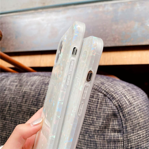 J.west Case for iPhone 13 Pro - Sparkle Opal Glitter Translucent Clear Soft TPU Slim Fit Phone Cover for Women