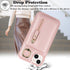 Havaya iPhone 14 Plus Case for Women, Rose Gold Leather Wallet, MagSafe Compatible, 2-in-1 Detachable Card Holder.