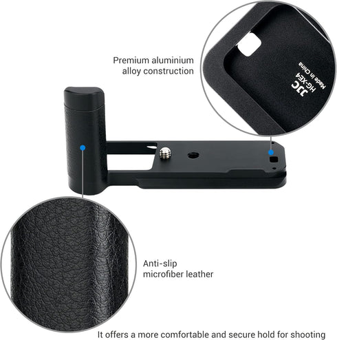 JJC MHG-XE4 Solid Metal Hand Grip, Secure Handle Bracket for Fuji Fujifilm X-E4 XE4 Camera with Anti-Slip Pads