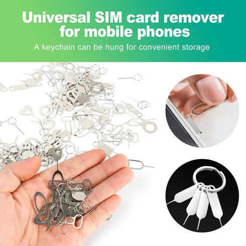 16PCS slaixiu All-in-One SIM/SD Card Ejector Kit - Replacement for iPhone, iPad, Samsung, Android Devices, Universal