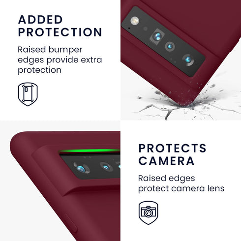 kwmobile TPU Silicone Case Compatible with Google Pixel 6 Pro - Soft Finish Phone Cover in Rhubarb Red
