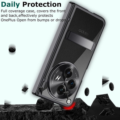 OnePlus Open Clear Case with Hinge Protection, Built-in Screen & Camera Protectors, All-Inclusive Kickstand Cover,