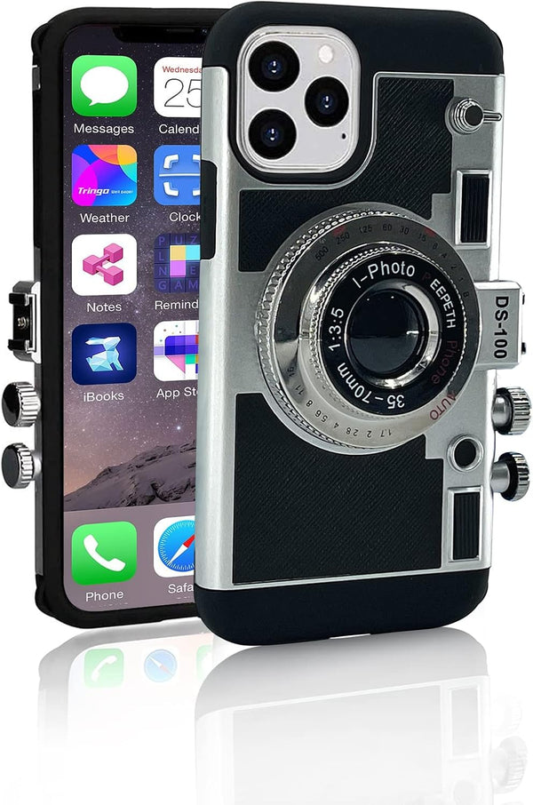 New Emily in Paris Phone Case, Vintage Camera Design for iPhone 11/12/13 Pro Max with Lanyard