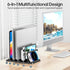 KDD 4-Slot 6-in-1 Vertical Laptop Stand with Gravity Locking, Laptop Holder Desktop Stand, Space-Saving Organizer Fits