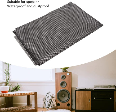 ASHATA Speaker Grill Cloth, 55.1 x 35.8in Waterproof Breathable Stereo Fabric Protective Cover for Speakers