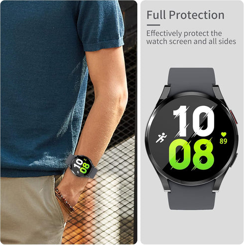 RICHONE 16-Pack Screen Protector Case for Samsung Galaxy Watch 5/4 40mm, HD Film, Soft TPU Bumper, Full Protection.