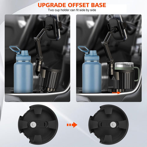 2 1 360 4-7 Newlest in Phone Mount for Car Cup Holder with Adjustable Base, Holders for Car Cupholder, No Shaking