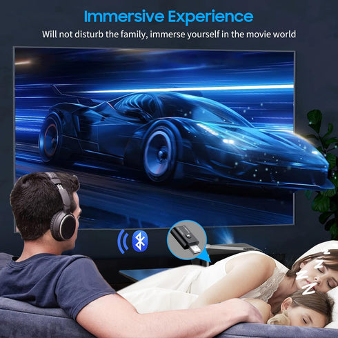 USB Bluetooth Adapter,Bluetooth 5.0 Transmitter Receiver 2 in 1 Wireless Bluetooth Converter Built-in 2 3.5mm Audio Bluetooth for TV, Home Stereo, Car Stereo, Headphones, Speakers, PC