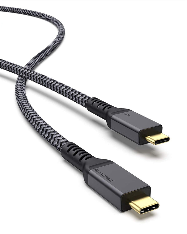 Maxonar 10FT Long Thunderbolt 4 Cable, 40Gbps Sync, 240W Charging, 8K/5K Display,