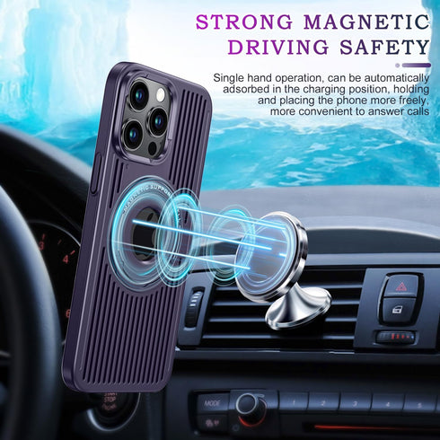 iPhone 13 Pro Case with MagSafe Wireless Charging - Shockproof Protective Case with Invisible Built-in Stand, Purple