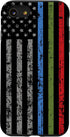iPhone SE (2020) / 7 / 8 Police Military and Fire Thin Blue Green Red Line Flag Case