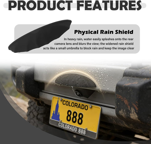 Turcee 0.91 New Car Backup Camera Rain Shield,Silicone Cars Reverse Camera Rain Cover Keeps Cameras Imaging