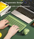 JieruiDeng 79-Key Retro Mini Wireless Keyboard Mouse Combo - 2.4G USB - Silent Mice Set for Laptop Desktop PC iPad