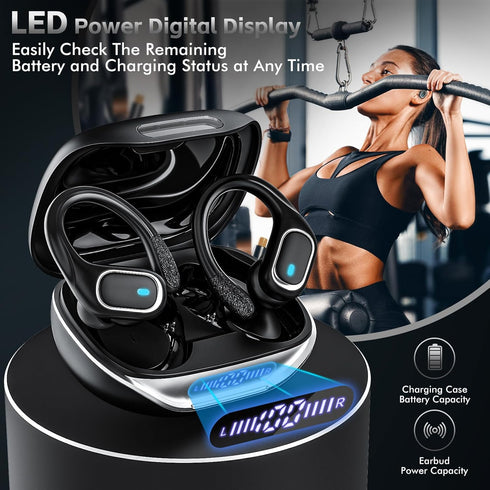 Wireless Earbuds Bluetooth Headphones, 80Hrs Playtime with IPX7 Waterproof Sports Earphones and Wireless Charging Case