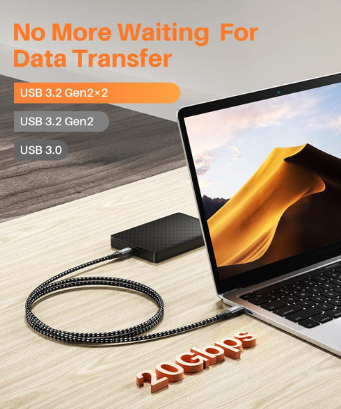 6FT USB C to USB C Cable: 20Gbps Data, 100W Fast Charge, 4K Video for MacBook, iPad, iPhone 15 Pro/Max, Samsung S21,