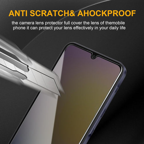 3 Pack Privacy Screen Protector for Samsung Galaxy A25 5G with 3 Pack Camera Lens Protector, Anti Spy Tempered Glass 9H