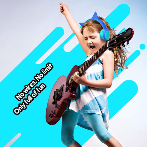 gorsun Bluetooth Kids Headphones, Wireless Headsets with 85dB Volume Limited, Stereo Over-Ear for Boys and Girls (Blue)