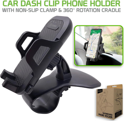 Cellet Car Dash Clip Phone Holder with 360° Rotation & Non-Slip Clamp – Adjustable Cradle for iPhone, Android