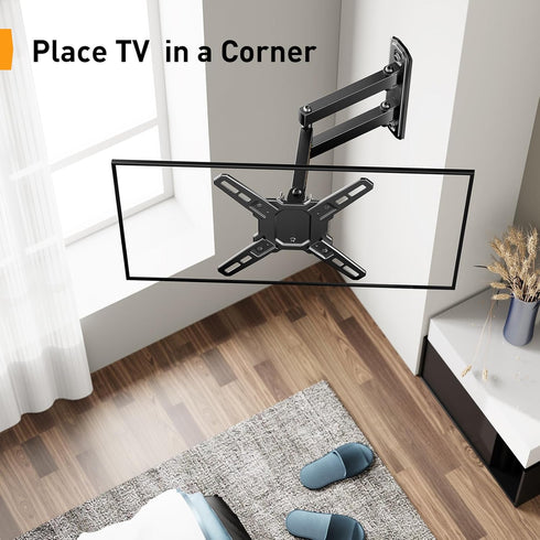 Perlegear Full Motion TV Wall Mount for 13-42 inch Flat or Curved TVs, Max VESA 200x200mm, PGSF6