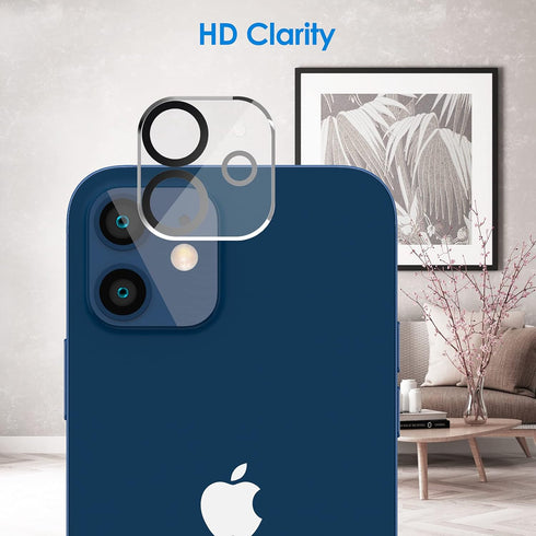 JETech 2-Pack Tempered Glass Screen Protector for iPhone 12 6.1-Inch with Camera Lens Protector