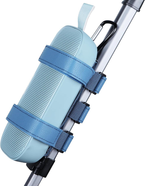 Portable Speaker Mount for 7-12 inches Bluetooth Wireless Speakers for Golf Cart Railing Bike Boat Outdoor Adjustable Strap (Blue)