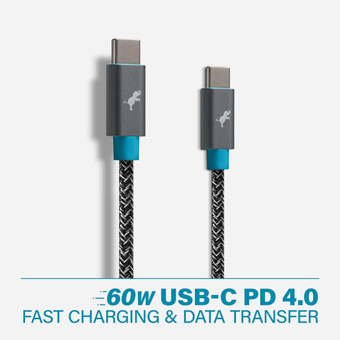 Nimble PowerKnit USB-C to USB-C Fast Charging Cable (3M, Durable Flex Fabric) for MacBook, Laptops, iPad Pro, Android