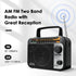 LEOTEC AM FM Radio with Bluetooth,Portable Vintage Transistor Radio Rechargeable Battery/4 AA Cell Battery Operated/Plug in Wall,AUX,Big Speaker,Headphone Small Gifts for Senior