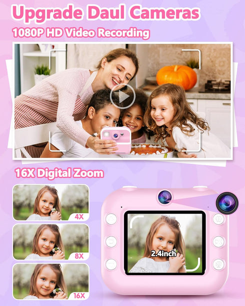 TKECWOB 3-12, 1080P 4 5 6 7 8 9 10 3 32GB Kids Camera Instant Print, Christmas Birthday Gifts for Kids Instant Print