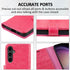 MONASAY Hot-Pink Wallet Case for Samsung Galaxy S24 5G, 6.2", RFID Blocking, with Lens & Glass Screen Protector, Credit