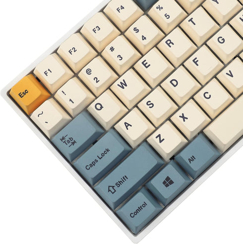YMDK 145 Apricot Yellow Dye-Sub Mac Keycaps, Thick PBT Cherry Profile Key Caps for TKL 61 64 68 75 87 96 104 108 GMMK MX