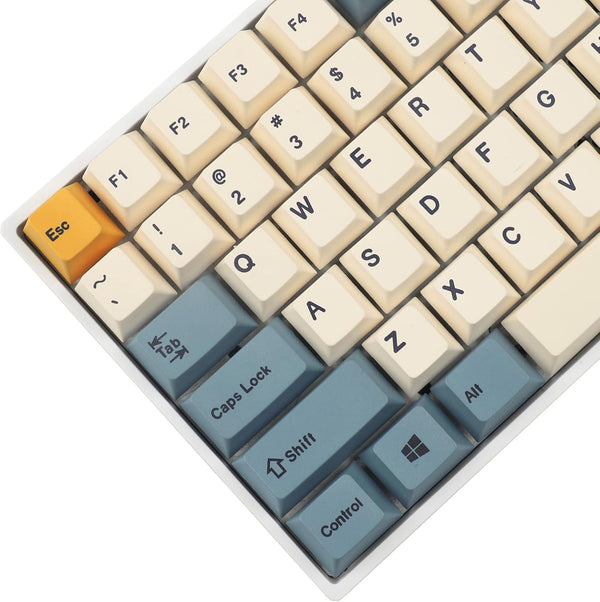YMDK 145 Apricot Yellow Dye-Sub Mac Keycaps, Thick PBT Cherry Profile Key Caps for TKL 61 64 68 75 87 96 104 108 GMMK MX