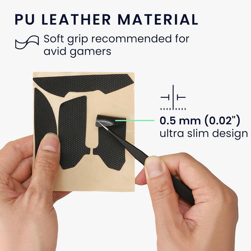 kwmobile Mouse Grip Tape Compatible with Logitech MX Master 3S, Non-Slip Faux Leather Grip Tape - Black