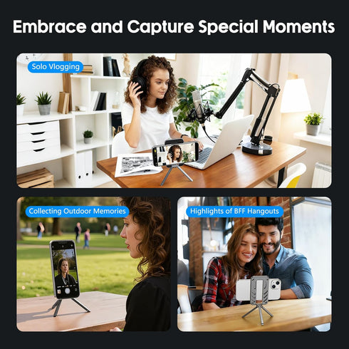 CAMOLO GEEK MG-04 17 16 15 14 13 12 Magnetic Phone Tripod Stand Selfie Stick, Foldable Lightweight Portable Travel