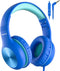 Kids Over-Ear Headphones with Cord, Microphone, 85/94dB Volume Limit, Wired Headphones for School, Toddler Headphones