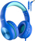 Kids Over-Ear Headphones with Cord, Microphone, 85/94dB Volume Limit, Wired Headphones for School, Toddler Headphones
