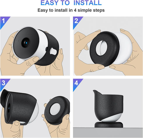 Google Nest Cam Case Cover, Outdoor/Indoor Waterproof & Dustproof Silicone Protective Skin for Google Nest Cam (Black)