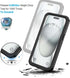 Lanhiem iPhone 15 Plus Case - 360 Full Body Waterproof, Dustproof, Shockproof with Built-in Screen Protector (Black)
