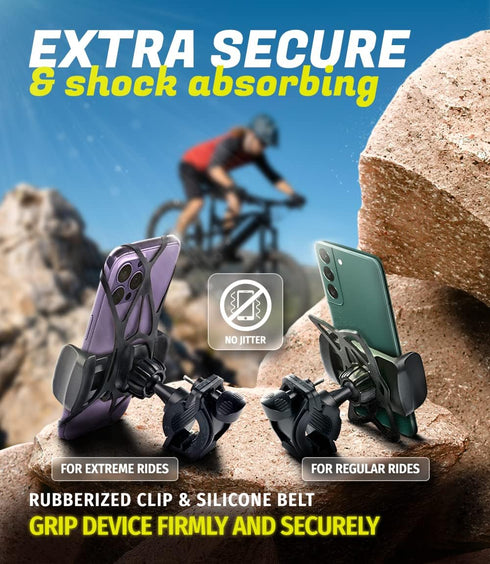 Metal Phone Mount for Bike & Motorcycle - Unbreakable Holder for Any Smartphone (iPhone 16 Pro Max/e, Galaxy S25)