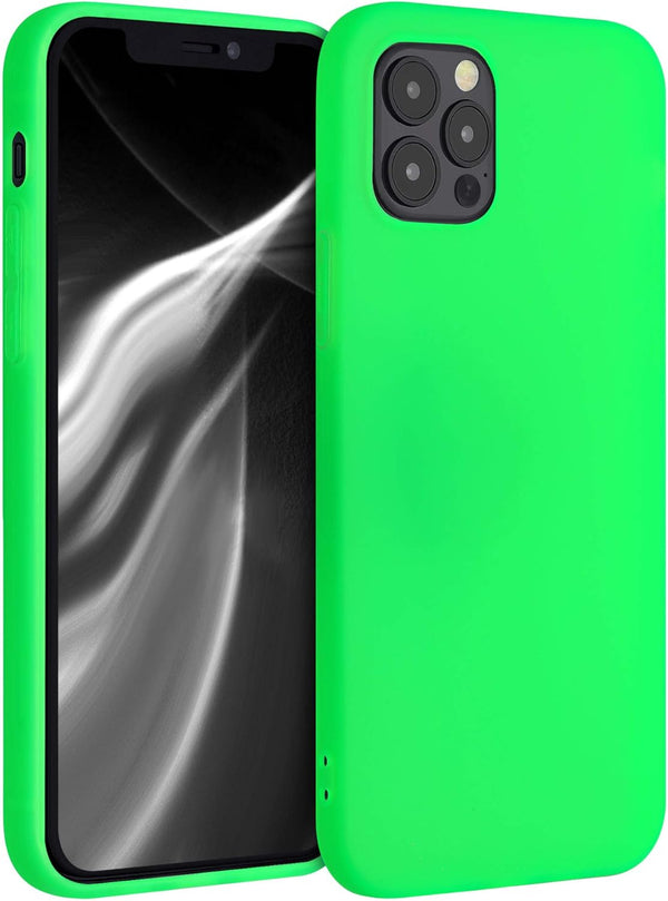 kwmobile Case for Apple iPhone 12 / iPhone 12 Pro - Soft Slim Protective TPU Silicone Cover - Neon Green