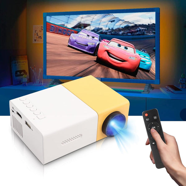 Mini LED Projector, Portable Private Home Theater Projector, 1080P HD Indoor & Outdoor Multi-Function Travel Projector
