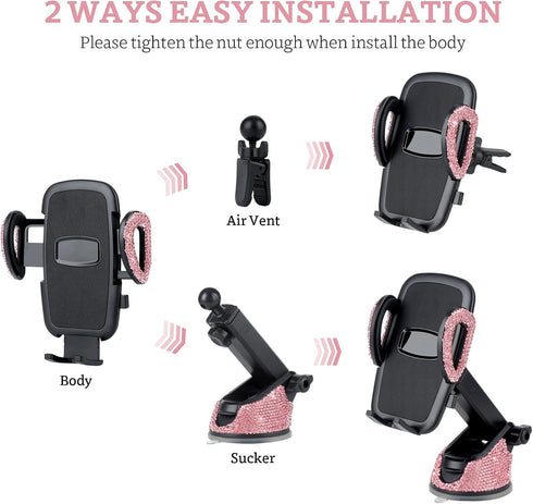 eing Car Phone Mount Holder Dashboard Air Vent Windshield, Compatible with iPhone 12/11/11 Pro/8 Plus/8/SE/X/XR/XS/7