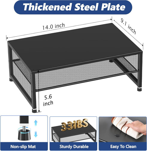 2-Tier 2-Pack) ECOLOVI Computer Monitor Stand Riser, Desk Organizer for Monitor, Printer & Laptop Stand, Desktop