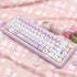 PBT Keycaps - MOA Profile 132 Keys Dye Sublimation Purple Cute Cat Customized Keycaps for ANSI Layout Cherry MX Switches