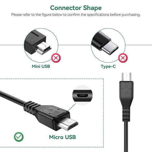5ft X100 EZ400 D7 Programmer Micro USB Charging & Sync Cable Cord Replacement for XTOOL Auto Key Diagnostic Scanner